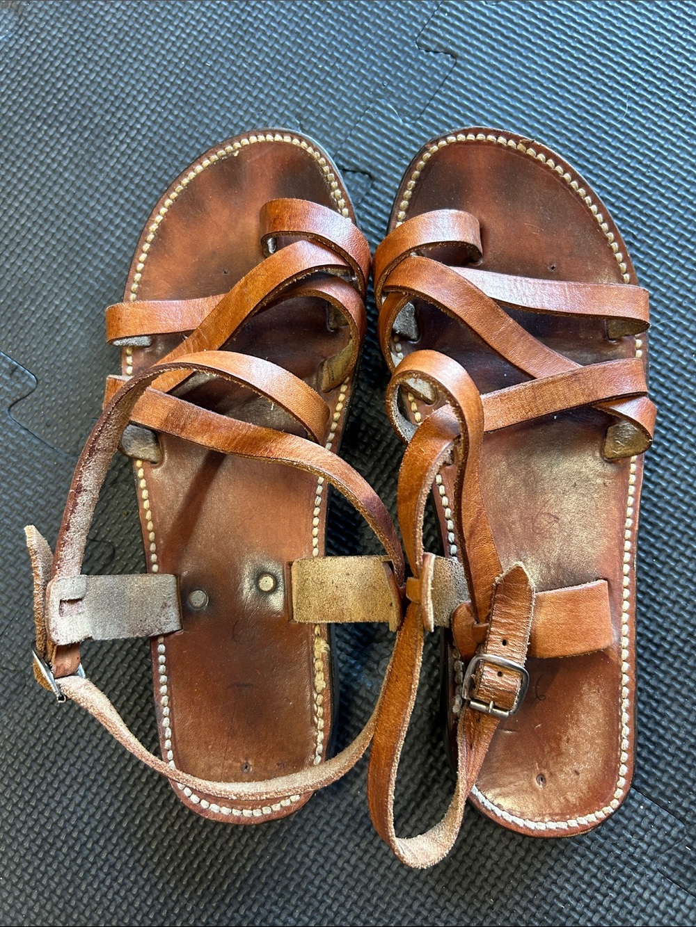 Handmade Leather Strappy Women's Sandals - Brown